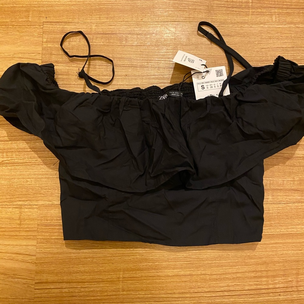 zara black off the shoulder top